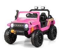 Costway Large Kids Electric Ride On UTV 2-Seater 12V Powered Electric UTV Remote Control in Pink COSTWAY Pink