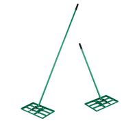 Costway Lawn Leveling Rake Heavy-Duty Metal Levelawn Tool w/ Adjustable Handle in Green COSTWAY Green