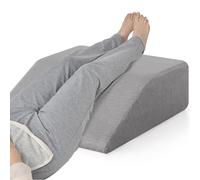 COSTWAY Leg Elevation Pillow, Wedge Memory Foam Support Cushion with Washable Cover, Improve Circulation & Reduce Pain, Bed Leg Rest Pillow for Post Surgery, Reading, Sleeping (Grey, 60x55x20cm)