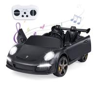 Costway Licensed RUF Ride On Car Black 24V Battery 2 Seater Toy COSTWAY Black