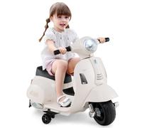 Costway Licensed Vespa Kids Ride on Motorcycle 6VBattery Powered Motorbike in White COSTWAY White