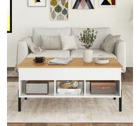 Costway Lift Top Coffee Table For Living Room Central Cocktail Table-White
