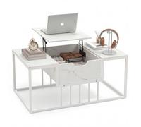 Costway Lift Top Coffee Table Modern Center Table With Hidden Storage Compartment White
