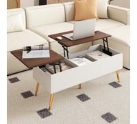 Costway Lift Top Coffee Table Modern Center Table With Metal Legs-Walnut