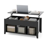 Costway Lift Top Coffee Table Modern Wooden Center Table For Living Room-Black