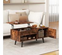 Costway Lift Top Coffee Table Pull up Coffee Table w/ Storage in Brown COSTWAY Brown