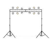 COSTWAY Lighting Truss System, 11-Level Height Adjustable Lighting Stand with 2 Folding Tripods & 12 Mounting Points, Metal DJ Light Stand for Bands Stages Weddings Concerts, 50KG Capacity