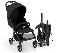 Costway Lightweight Baby Stroller Foldable Stroller w/Adjustable Backrest-Black in Black COSTWAY Black
