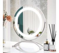 Costway Makeup Vanity Mirror 3 Color Dimmable Led Lighted Round Mirror W/ Smart Touch Control
