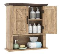 Costway Medicine Cabinet With Doors Farmhouse Wall Mounted Bathroom Cabinet-Grey