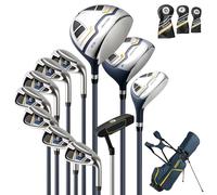 COSTWAY Men's Complete Golf Clubs and Bag Set, Golf Stand Bag with 460CC #1 Driver, #3 Fairway and #5Hybrid with Headcovers, #5#6#7#8#9#P #S Irons and Putter, Right Handed