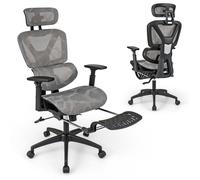 Costway Mesh Office Chair Adjustable Swivel Executive Computer Desk Chair in Grey COSTWAY Grey