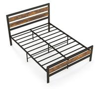 Costway Metal Bed Frame Double Bed Industrial Platform Bed W/ Headboard And Footboard