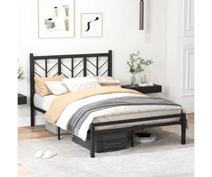 Costway Metal Platform Bed W/ Branch-Shaped Headboard Bed Frame Double Size