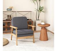Costway Mid-Century Accent Chair Upholstered Armchair Living Room in Grey COSTWAY Grey