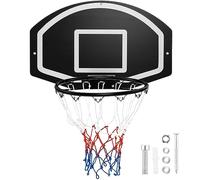 COSTWAY Mini Basketball Hoop Set, 72 x 45.5cm Wall Mounted Shatter-proof Backboard, Indoor Outdoor Basketball Game for Kids Adults, 17” Rim