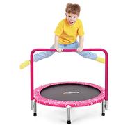 COSTWAY Mini Trampoline, 36 Inch Kids Exercise Rebounder with Foam Handrail and Safety Padded Cover, Foldable Toddler Trampolines for Indoor Outdoor