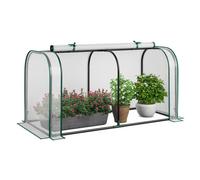 Costway Mini Tunnel Greenhouse W/ Roll-Up Door & Pe Cover White (118 X 55 X 60 Cm)