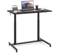 Costway Mobile Standing Desk C-Shaped Sit Stand Desk w/Adjustable Height in Black COSTWAY Black