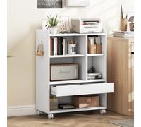 Costway Mobile Storage Cabinet Rolling File Cabinet W/ Drawer & Adjustable Shelves