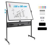 Costway Mobile Whiteboard 120 X 90 Cm Double-Sided Dry Erase Board With Stand