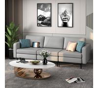 Costway Modern 3-Seat Sofa Upholstered Modular Sofa Couch W/ Usb Charging Ports