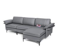 Costway Modern 3-Seater Sofa Couch Sofa Furniture L-Shaped Modular Sofa Set