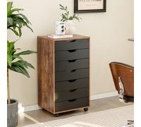 Costway Modern 7-Drawer Chest Mobile Lateral Filing Cabinet Home Office Storage Cabinet COSTWAY Multicolor