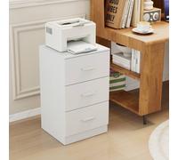 Costway Modern Bedside Table Nightstand End Table Storage Organizer in White COSTWAY White