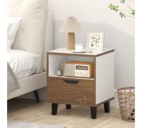 Costway Modern Bedside Table With Drawer Square End Side Table