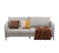 Costway Modern Loveseat Sofa Couch Upholstered Sofa Couch with Armrest Sturdy Metal Legs in Grey COSTWAY Grey
