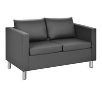 Costway Modern PU Leather Sofa Chair Loveseat Single Armchair Couch 2 Seater Home Office in Grey COSTWAY Grey