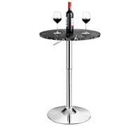 Costway Modern Round Marble Bar Table Height Adjustable Swivel Counter Pub Table