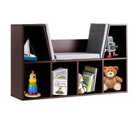 Costway Modern Storage Shelf Bookcase Cube Bookshelf Organizer Cabinet With Seat Cushion