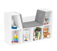 Costway Modern Storage Shelf Bookcase Cube Bookshelf Organizer Cabinet With Seat Cushion