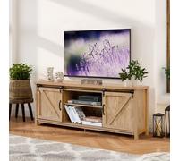 Costway Modern Tv Cabinet For 60" Wooden Media Storage Shelves Stand W/ Cabinets