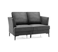 Costway Modern Upholstered 2-Seater Sofa Loveseat Couch W/ Padded Cushions