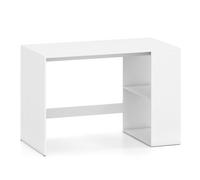 Costway Modern Writing Desk 2 Storage Shelves Computer Workstation White/Natural in White COSTWAY White