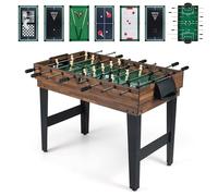 COSTWAY Multi Game Table, 10 in 1 Combo Game Tables with Football, Air Hockey, Table Tennis, Shuffleboard, Bowling and 4 Board Games, for Home Party Gathering