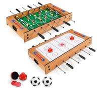 COSTWAY Multi Game Table, Combo Table with Football, Table Tennis, Air Hockey and Billiard, Wood Foosball Table Top for Game Rooms, Arcades, Bars, Parties