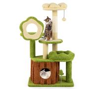 Costway Multi-Level Kitty Tower Cute Cat Tree For Adult Cats With Condo-Green