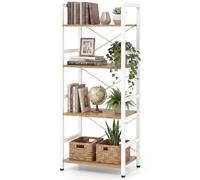 Costway Narrow Bookshelf 4-Tier Freestanding Bookcase With Heavy-Duty Metal Frame Industrial Style Display Rack