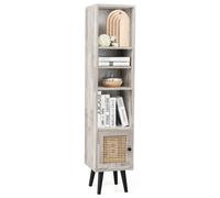 Costway Narrow Bookshlef Slim Storage Dispaly Cabinet with 12-Position Adjustable Shelf COSTWAY Multicolor