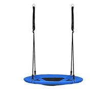 COSTWAY Nest Swing, Hanging Tree Swing Seat with Length Adjustable Ropes, Soft Seating, Kids Swing Set for Indoor Garden Playground, 150kg Capacity (Blue)