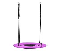COSTWAY Nest Swing, Hanging Tree Swing Seat with Length Adjustable Ropes, Soft Seating, Kids Swing Set for Indoor Garden Playground, 150kg Capacity (Purple)