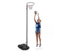 COSTWAY Netball Stand and Post, Adjustable Basketball Goal System with Fillable Base and Wheels, Portable Regulation Hoop Full Size Basketball Net Set for Kids Teenagers Adults (170-305 cm)