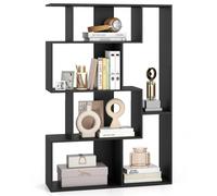 Costway Open-back Geometric Bookshelf Home 6-Cube Large Bookcase-Black in Black COSTWAY Black