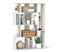 Costway Open-back Geometric Bookshelf Home 6-Cube Large Bookcase in White COSTWAY White