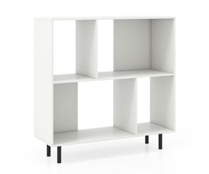 Costway Open Shelf Bookcase Mid Century Modern Minimalist Cube Bookshelf-White