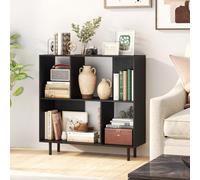Costway Open Shelf Bookcase Modern 4-Cube Bookshelf Freestanding Book Storage Organizer Black
